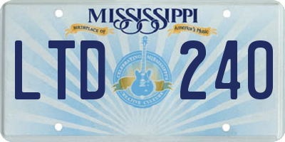 MS license plate LTD240