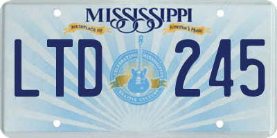 MS license plate LTD245