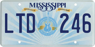 MS license plate LTD246