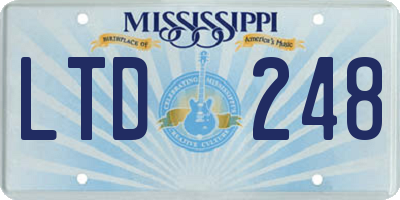MS license plate LTD248