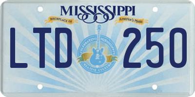 MS license plate LTD250