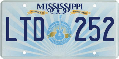 MS license plate LTD252