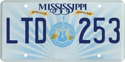 MS license plate LTD253