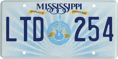 MS license plate LTD254