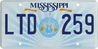 MS license plate LTD259