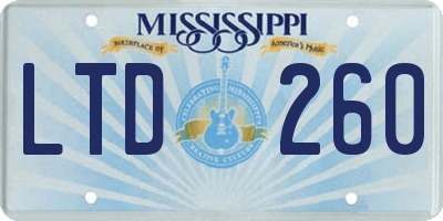 MS license plate LTD260