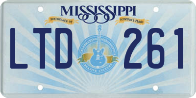 MS license plate LTD261