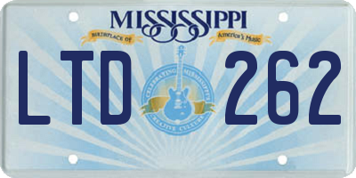 MS license plate LTD262