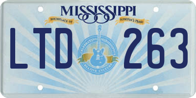 MS license plate LTD263