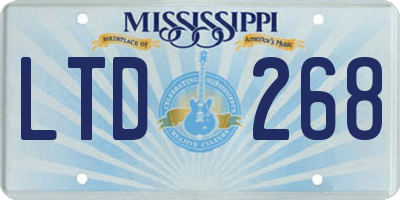 MS license plate LTD268