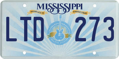 MS license plate LTD273