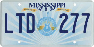 MS license plate LTD277