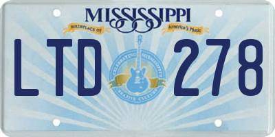 MS license plate LTD278