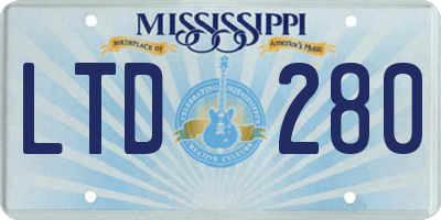 MS license plate LTD280