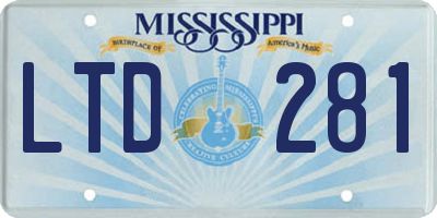 MS license plate LTD281