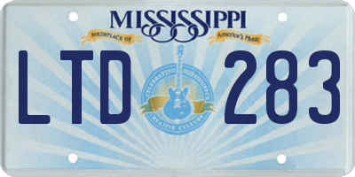 MS license plate LTD283