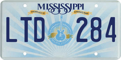 MS license plate LTD284