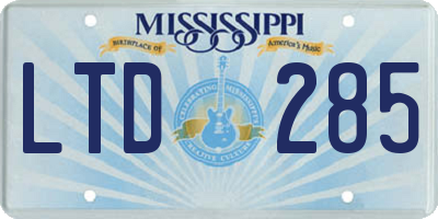 MS license plate LTD285