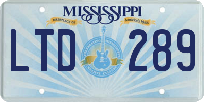 MS license plate LTD289