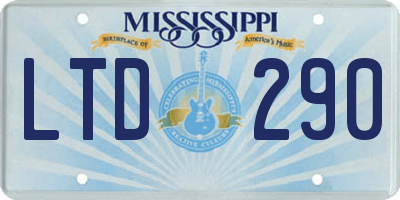 MS license plate LTD290