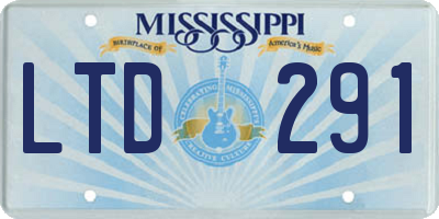 MS license plate LTD291
