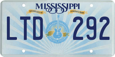 MS license plate LTD292