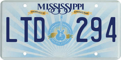 MS license plate LTD294