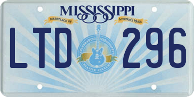 MS license plate LTD296