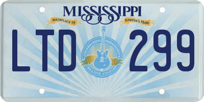 MS license plate LTD299