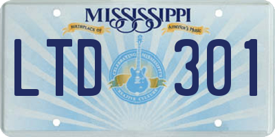 MS license plate LTD301