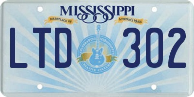 MS license plate LTD302