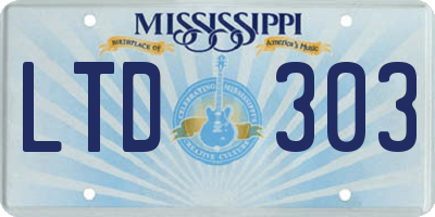 MS license plate LTD303