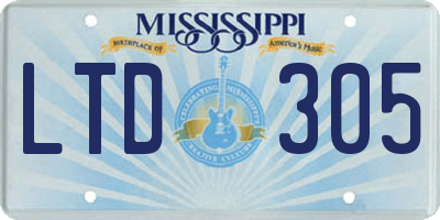 MS license plate LTD305