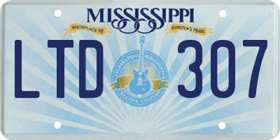 MS license plate LTD307