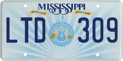 MS license plate LTD309