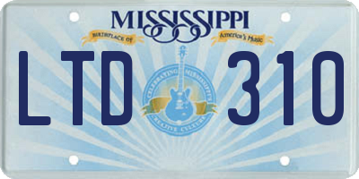 MS license plate LTD310