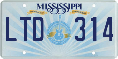 MS license plate LTD314