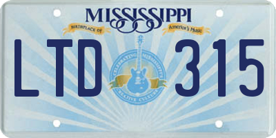 MS license plate LTD315