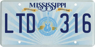MS license plate LTD316