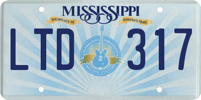 MS license plate LTD317
