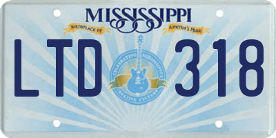 MS license plate LTD318
