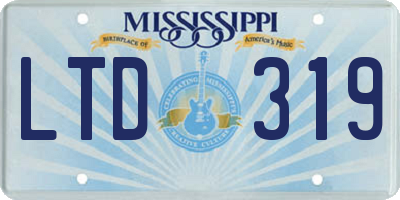 MS license plate LTD319