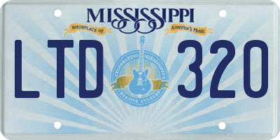MS license plate LTD320