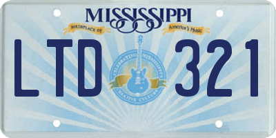 MS license plate LTD321