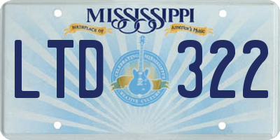 MS license plate LTD322