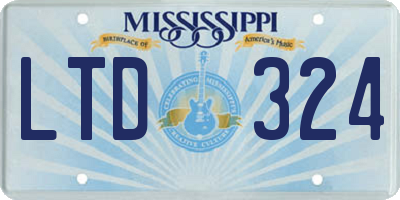 MS license plate LTD324
