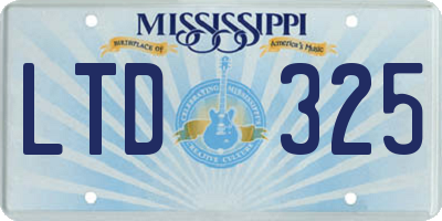 MS license plate LTD325