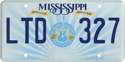 MS license plate LTD327