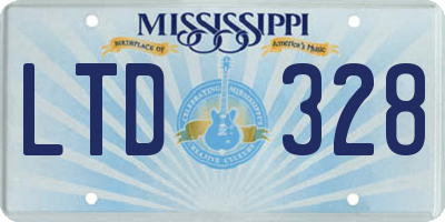 MS license plate LTD328