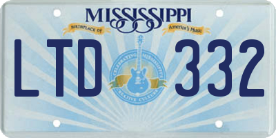 MS license plate LTD332